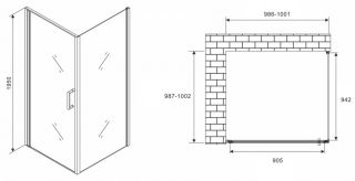 Душевой уголок ABBER Sonnenstrand 100x100см чёрный AG04100B-S100B